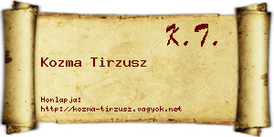 Kozma Tirzusz névjegykártya